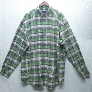 Ralph Lauren Shirt Mens 3XLT Plaid Button Up Green Classic Fit Preppy Academia